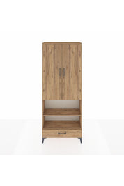 Arges Dolap 5 Raflı Tek Çekmeceli 2 Kapaklı 88x30x221 Çam-Çam