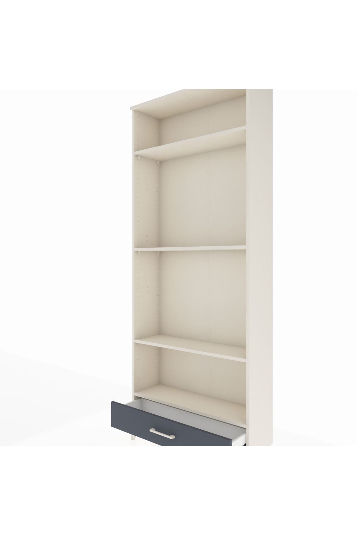 Arges Dolap 4 Raflı Tek Çekmeceli 88x30x221 Aytaşı-Antrasit