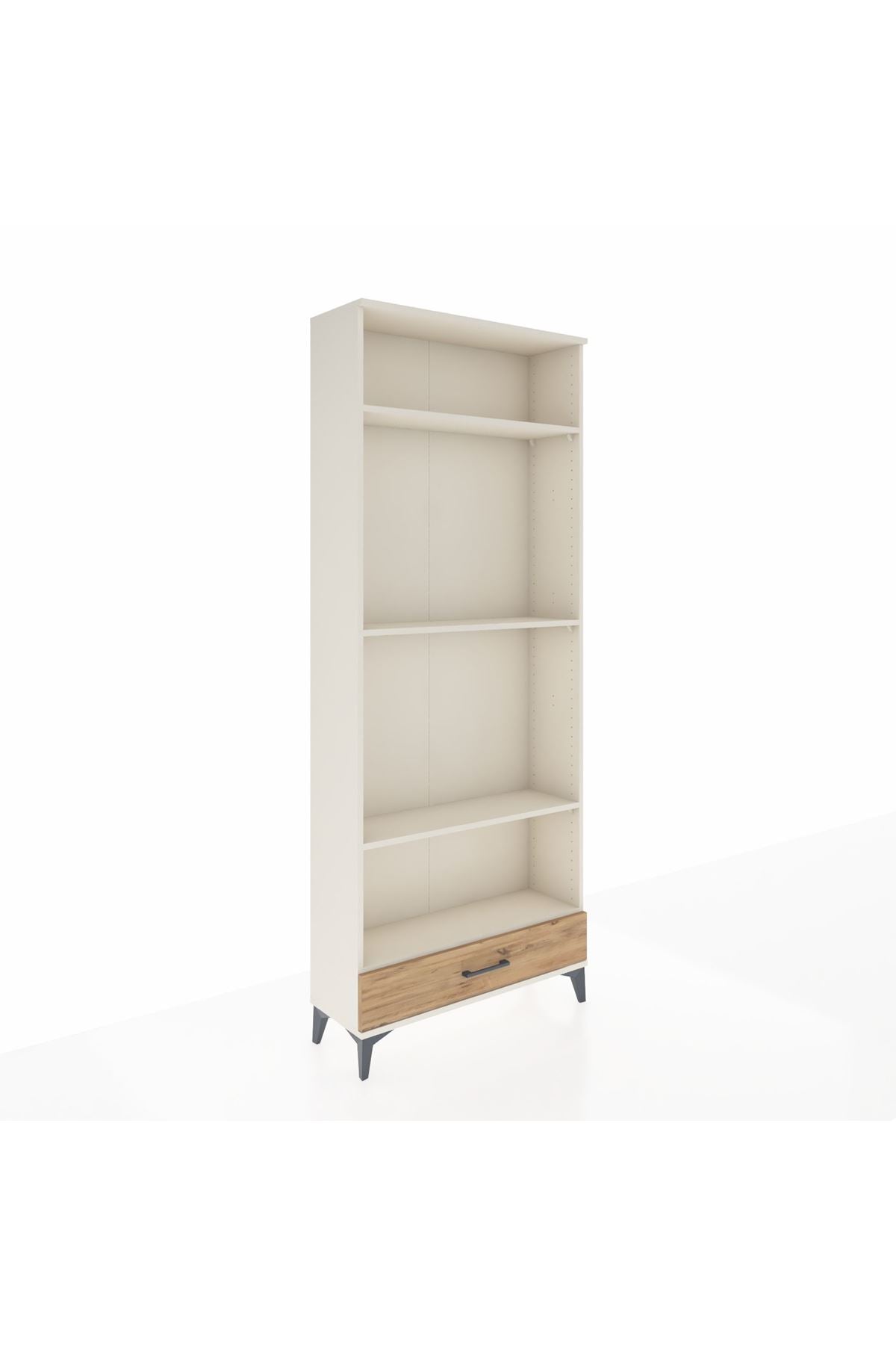 Arges Dolap 4 Raflı Tek Çekmeceli 88x30x221 Aytaşı-Çam