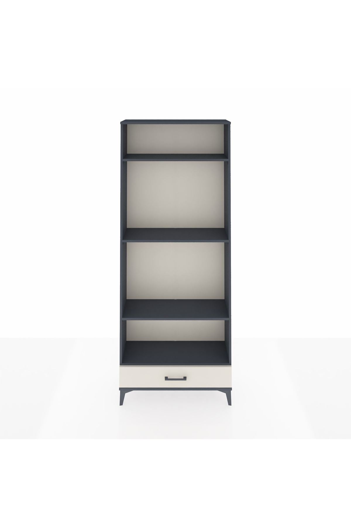 Arges Dolap 4 Raflı Tek Çekmeceli 88x30x221 Antrasit-Aytaşı