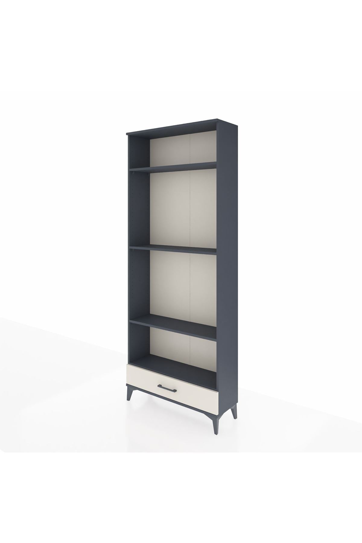 Arges Dolap 4 Raflı Tek Çekmeceli 88x30x221 Antrasit-Aytaşı