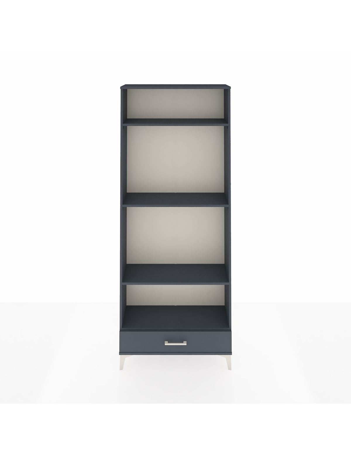 Arges Dolap 4 Raflı Tek Çekmeceli 88x30x221 Antrasit-Antrasit