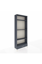 Arges Dolap 4 Raflı Tek Çekmeceli 88x30x221 Antrasit-Antrasit