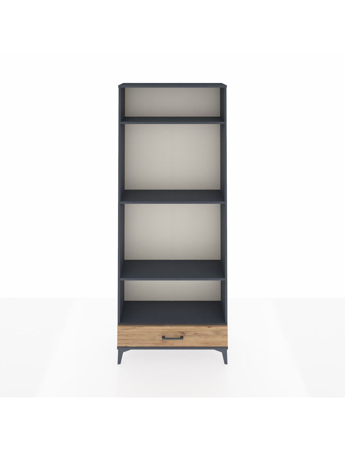 Arges Dolap 4 Raflı Tek Çekmeceli 88x30x221 Antrasit-Çam