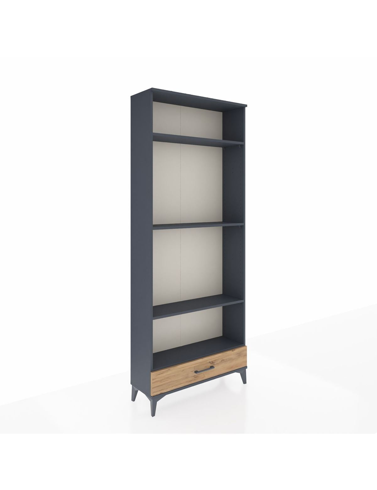 Arges Dolap 4 Raflı Tek Çekmeceli 88x30x221 Antrasit-Çam