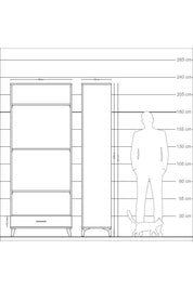 Arges Dolap 4 Raflı Tek Çekmeceli 88x30x221 Antrasit-Çam