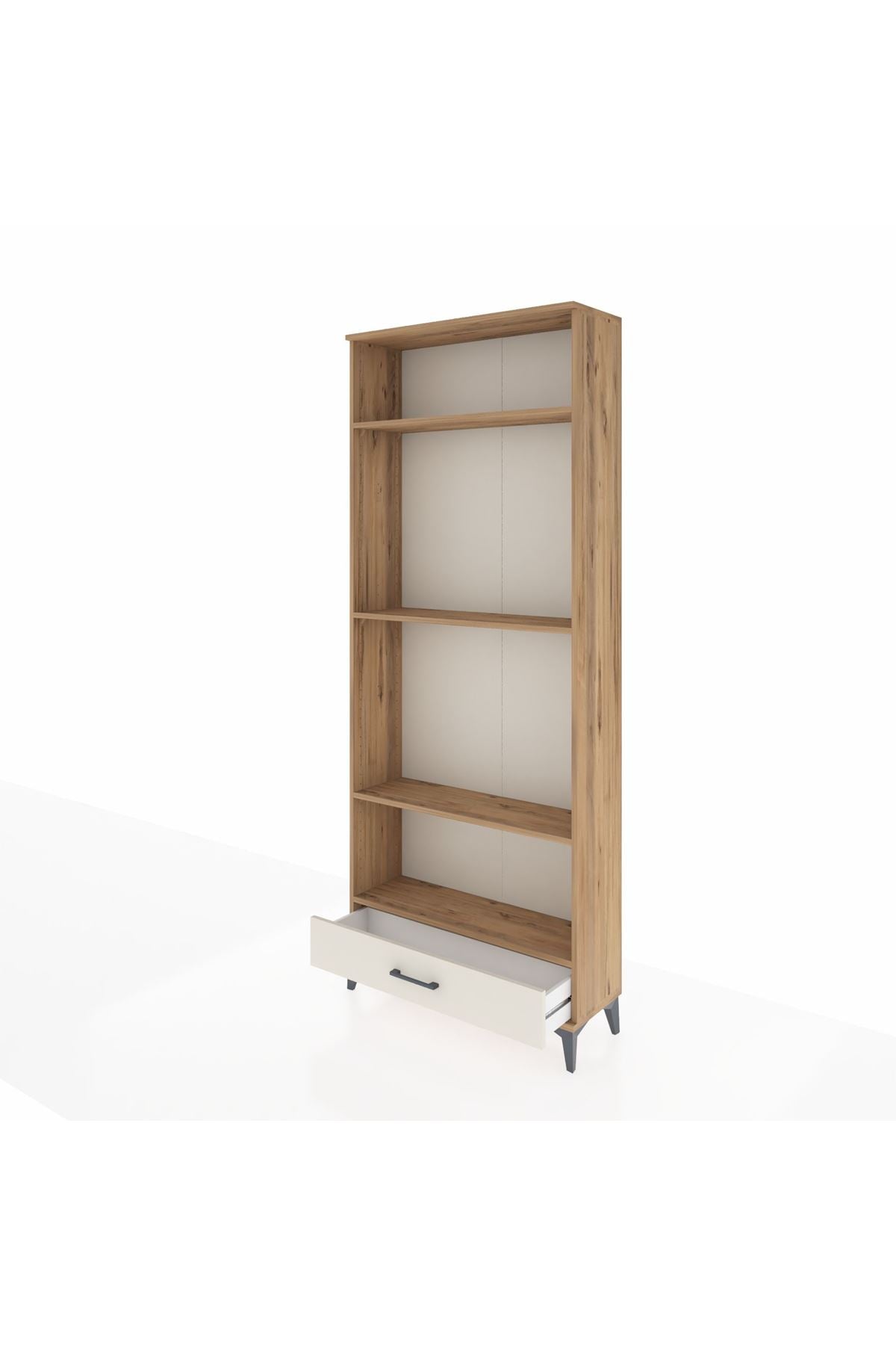 Arges Dolap 4 Raflı Tek Çekmeceli 88x30x221 Çam-Aytaşı