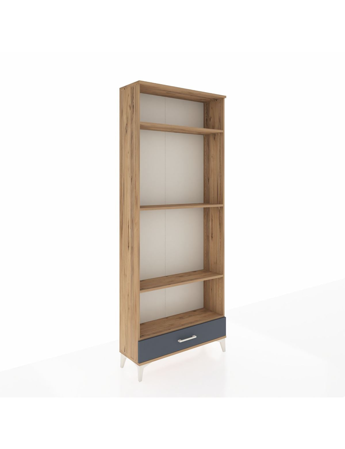 Arges Dolap 4 Raflı Tek Çekmeceli 88x30x221 Çam-Antrasit