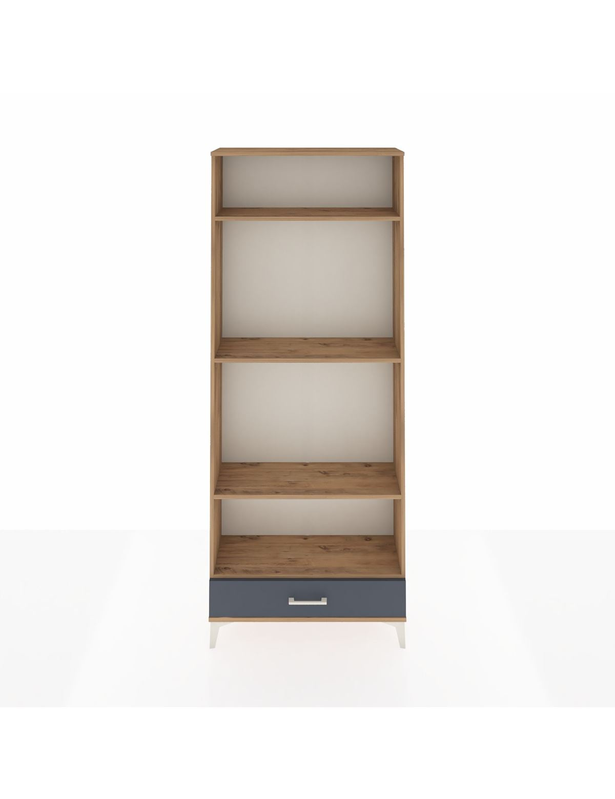 Arges Dolap 4 Raflı Tek Çekmeceli 88x30x221 Çam-Antrasit