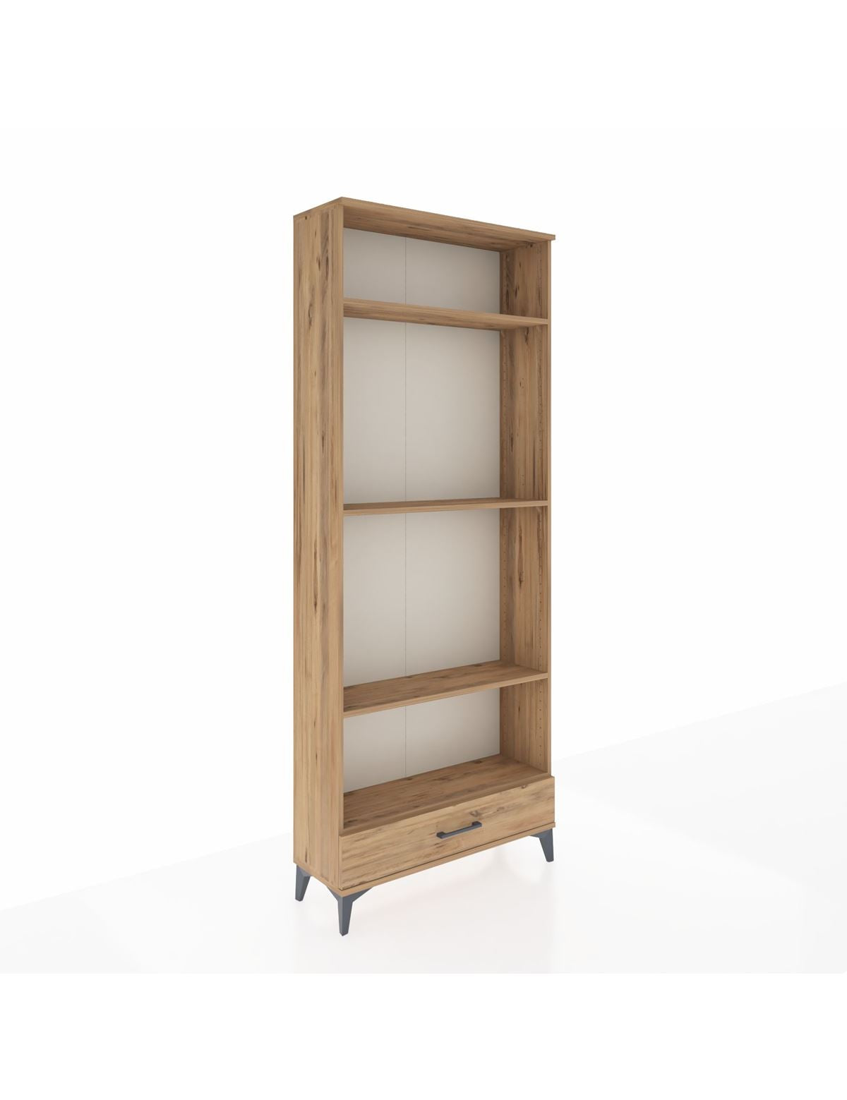 Arges Dolap 4 Raflı Tek Çekmeceli 88x30x221 Çam-Çam