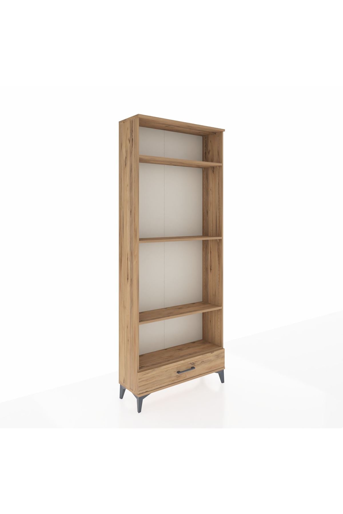 Arges Dolap 4 Raflı Tek Çekmeceli 88x30x221 Çam-Çam