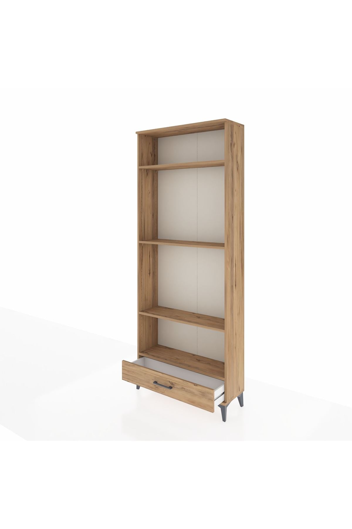 Arges Dolap 4 Raflı Tek Çekmeceli 88x30x221 Çam-Çam