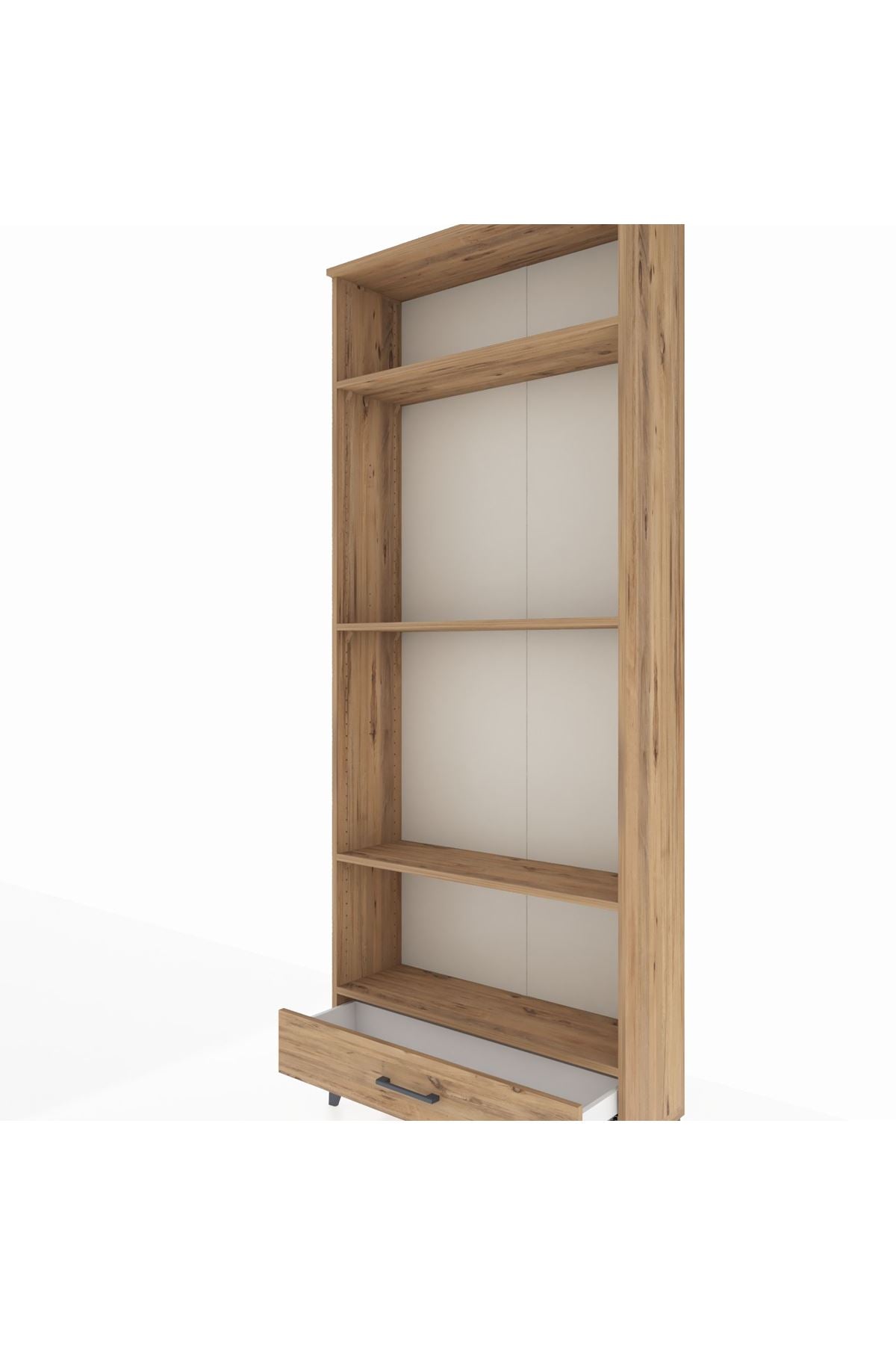 Arges Dolap 4 Raflı Tek Çekmeceli 88x30x221 Çam-Çam