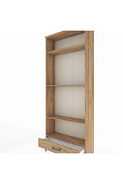 Arges Dolap 4 Raflı Tek Çekmeceli 88x30x221 Çam-Çam