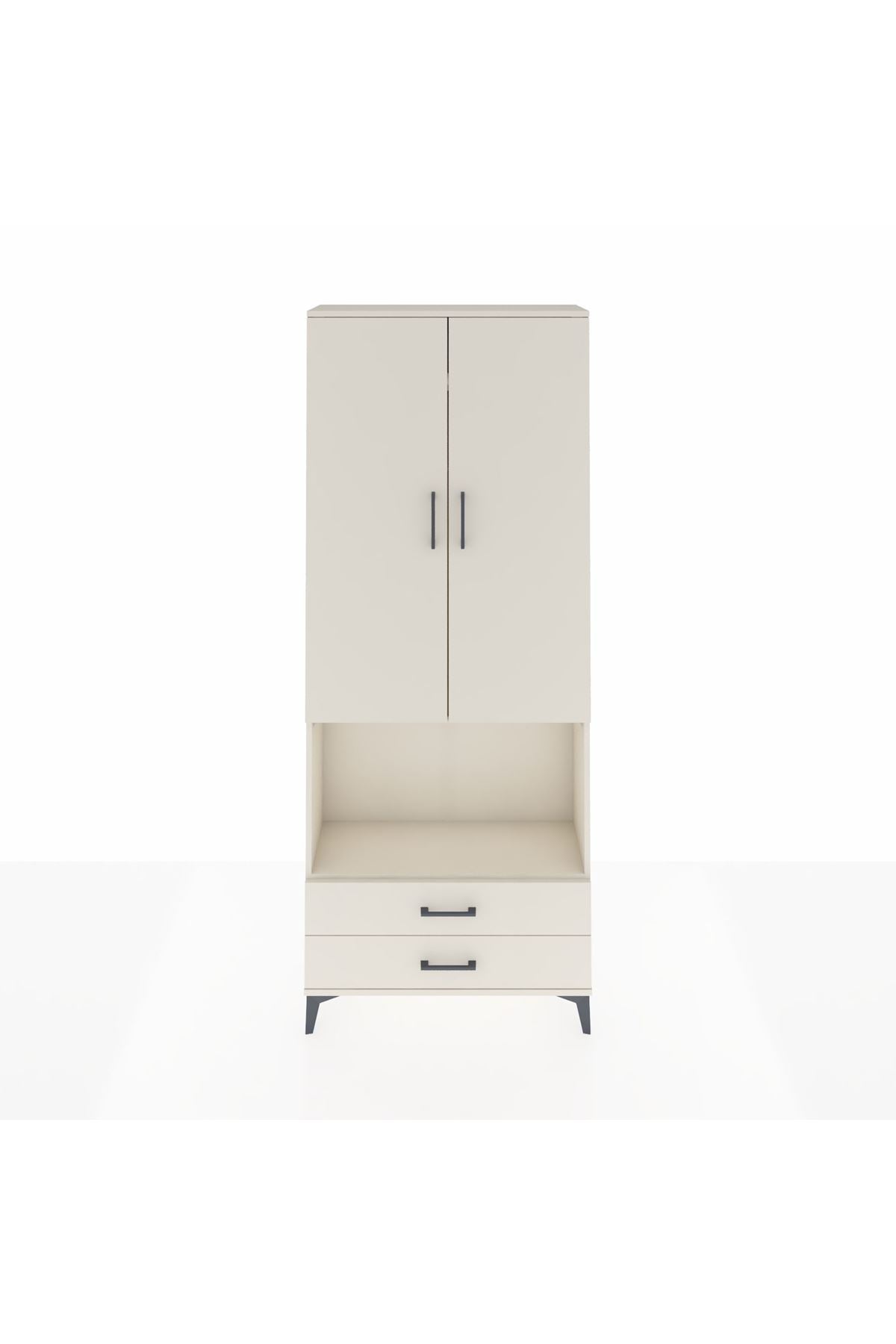 Arges Dolap 3 Raflı 2 Çekmeceli Tek Askılı 88x30x221 Aytaşı-Aytaşı