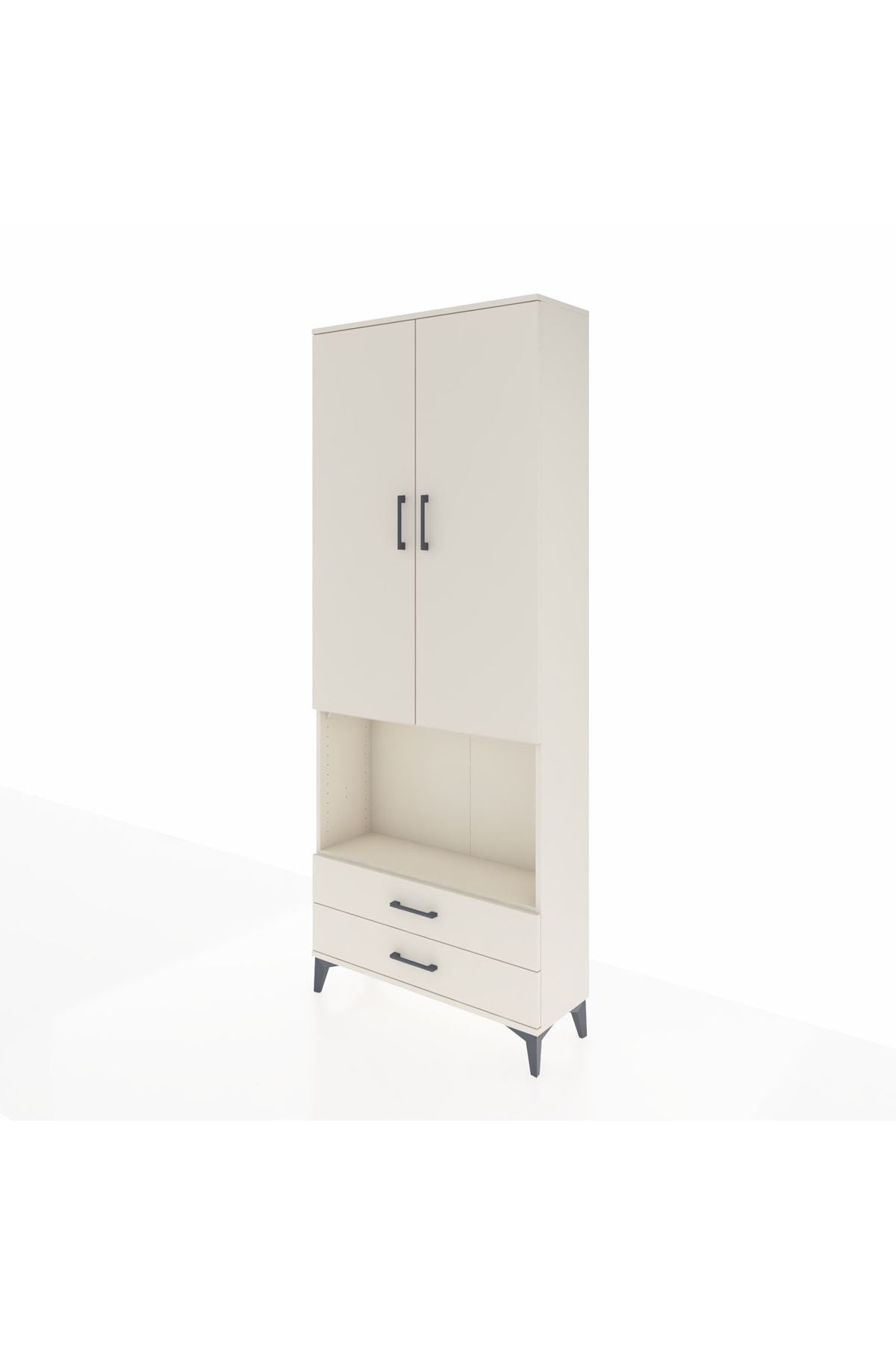 Arges Dolap 3 Raflı 2 Çekmeceli Tek Askılı 88x30x221 Aytaşı-Aytaşı