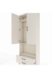 Arges Dolap 3 Raflı 2 Çekmeceli Tek Askılı 88x30x221 Aytaşı-Aytaşı