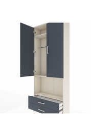 Arges Dolap 3 Raflı 2 Çekmeceli Tek Askılı 88x30x221 Aytaşı-Antrasit