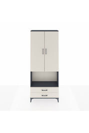 Arges Dolap 3 Raflı 2 Çekmeceli Tek Askılı 88x30x221 Antrasit-Aytaşı