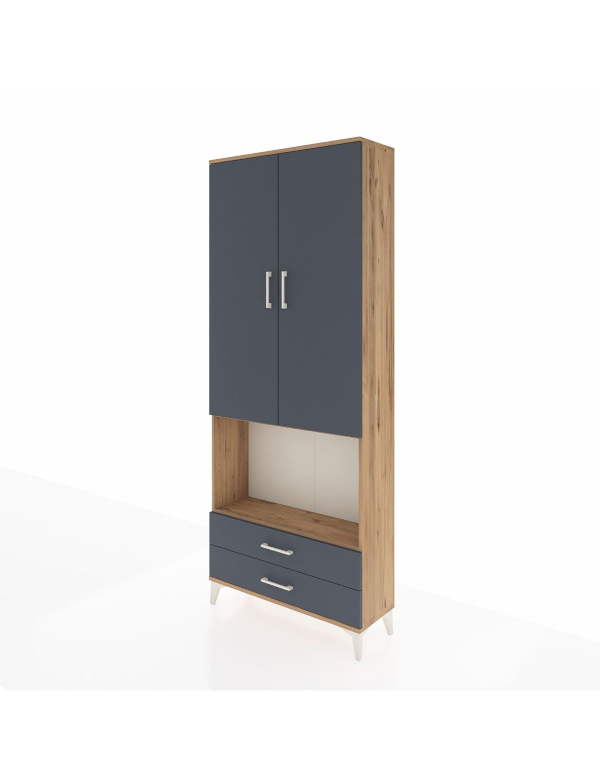 Arges Dolap 3 Raflı 2 Çekmeceli Tek Askılı 88x30x221 - S30M115V8A