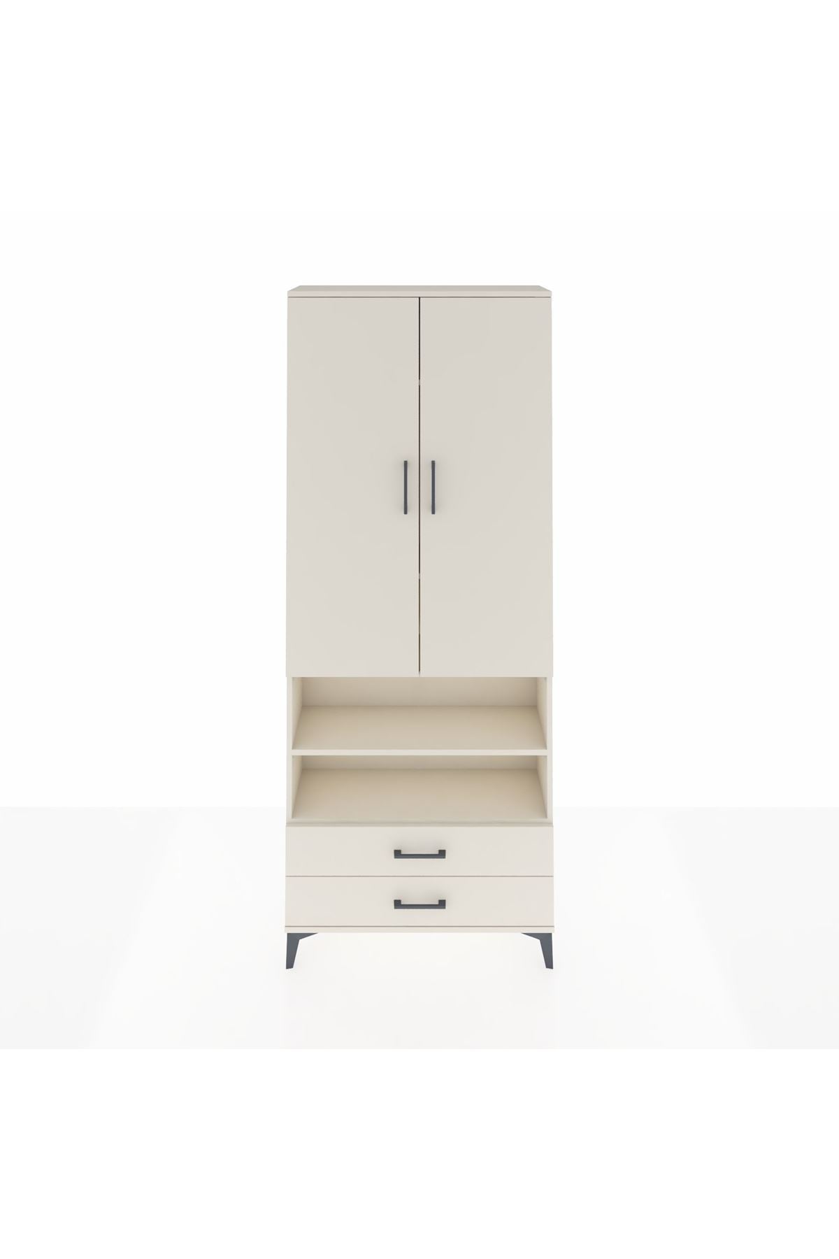 Arges Dolap 5 Raflı 2 Çekmeceli 2 Kapaklı 88x30x221 Aytaşı-Aytaşı