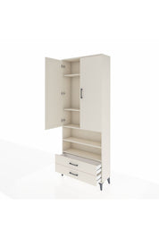 Arges Dolap 5 Raflı 2 Çekmeceli 2 Kapaklı 88x30x221 Aytaşı-Aytaşı