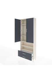 Arges Dolap 5 Raflı 2 Çekmeceli 2 Kapaklı 88x30x221 Aytaşı-Antrasit