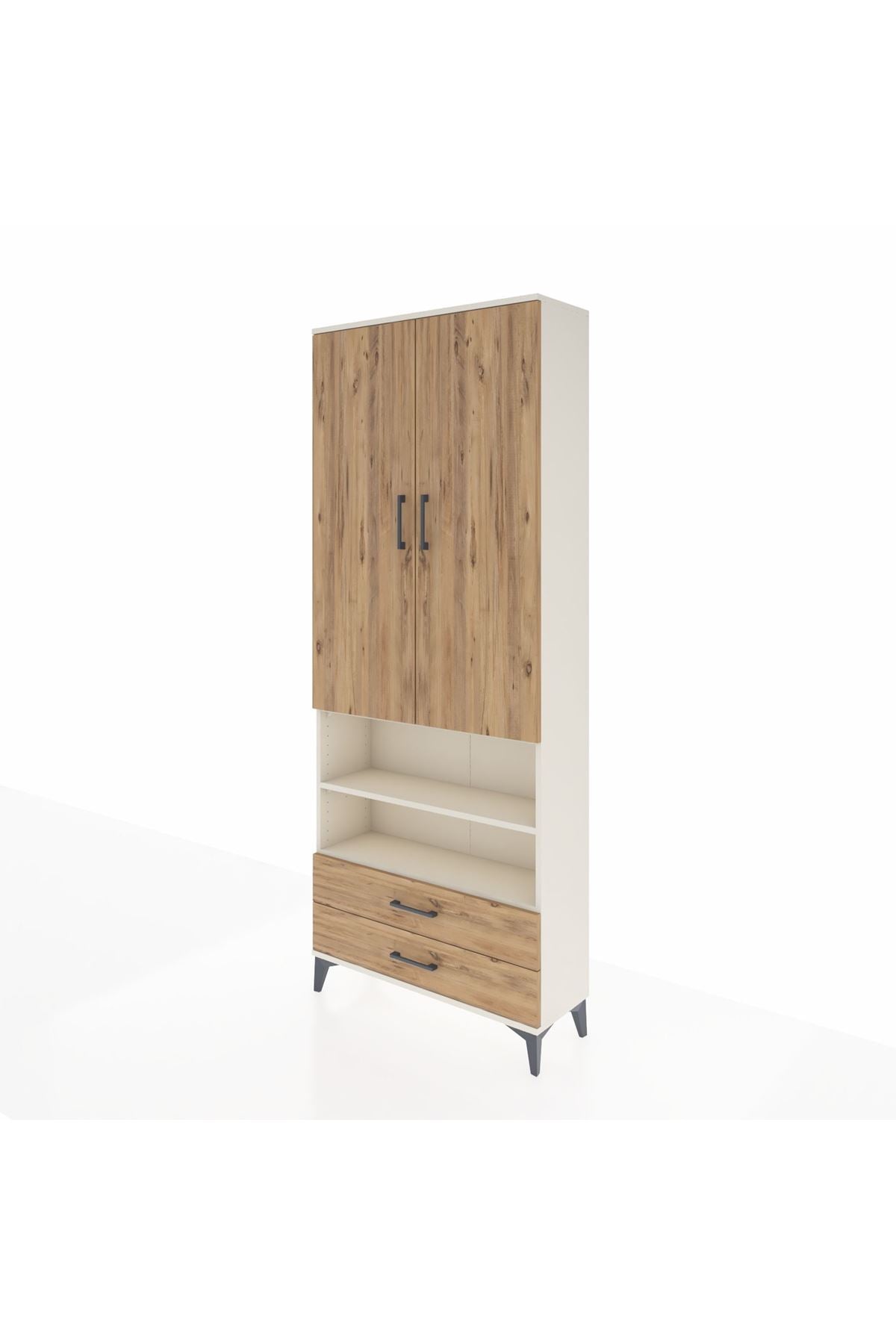 Arges Dolap 5 Raflı 2 Çekmeceli 2 Kapaklı 88x30x221 Aytaşı-Çam