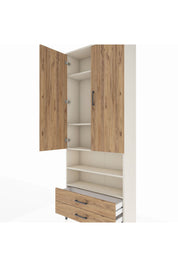 Arges Dolap 5 Raflı 2 Çekmeceli 2 Kapaklı 88x30x221 Aytaşı-Çam