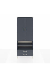 Arges Dolap 5 Raflı 2 Çekmeceli 2 Kapaklı 88x30x221 Antrasit-Antrasit