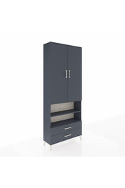 Arges Dolap 5 Raflı 2 Çekmeceli 2 Kapaklı 88x30x221 Antrasit-Antrasit