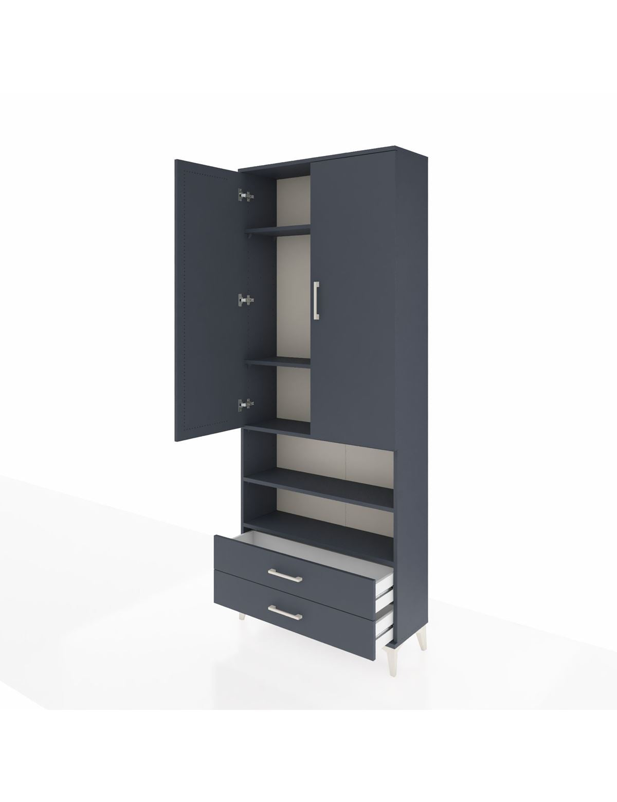 Arges Dolap 5 Raflı 2 Çekmeceli 2 Kapaklı 88x30x221 - S30M116V5A