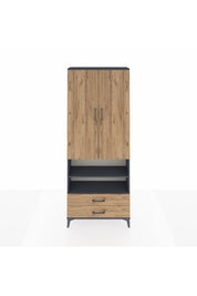 Arges Dolap 5 Raflı 2 Çekmeceli 2 Kapaklı 88x30x221 Antrasit-Çam