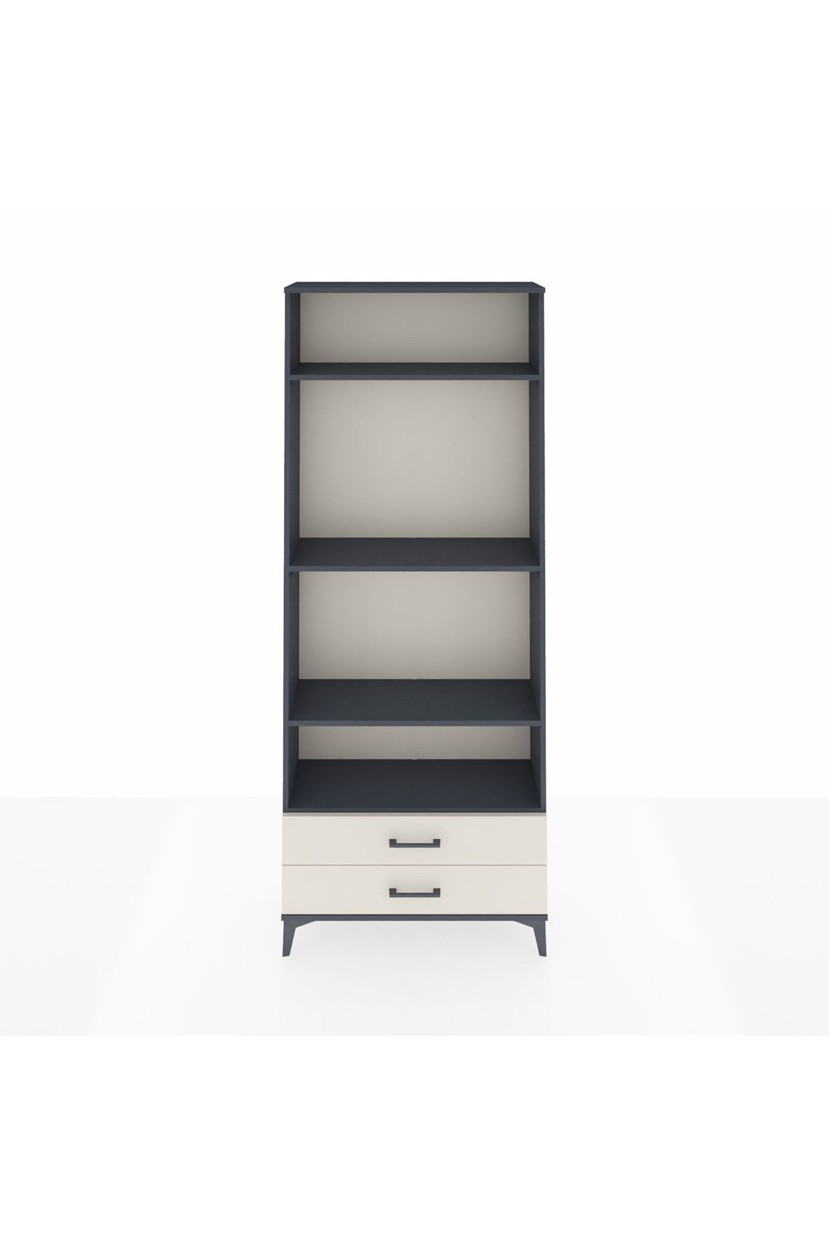 Arges Dolap 4 Raflı 2 Çekmeceli 88x30x221 Antrasit-Aytaşı