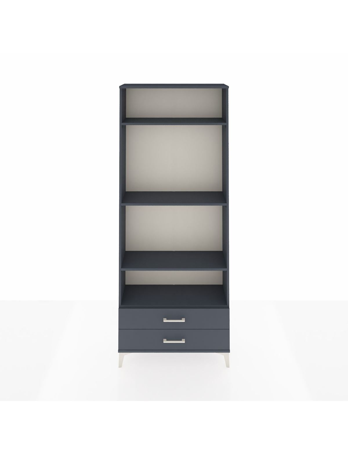 Arges Dolap 4 Raflı 2 Çekmeceli 88x30x221 Antrasit-Antrasit