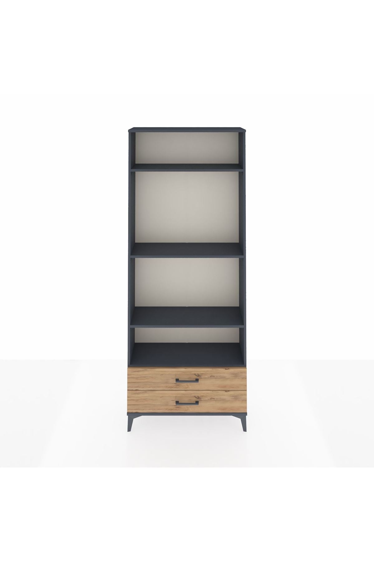 Arges Dolap 4 Raflı 2 Çekmeceli 88x30x221 Antrasit-Çam