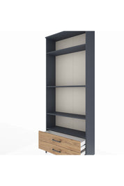 Arges Dolap 4 Raflı 2 Çekmeceli 88x30x221 Antrasit-Çam