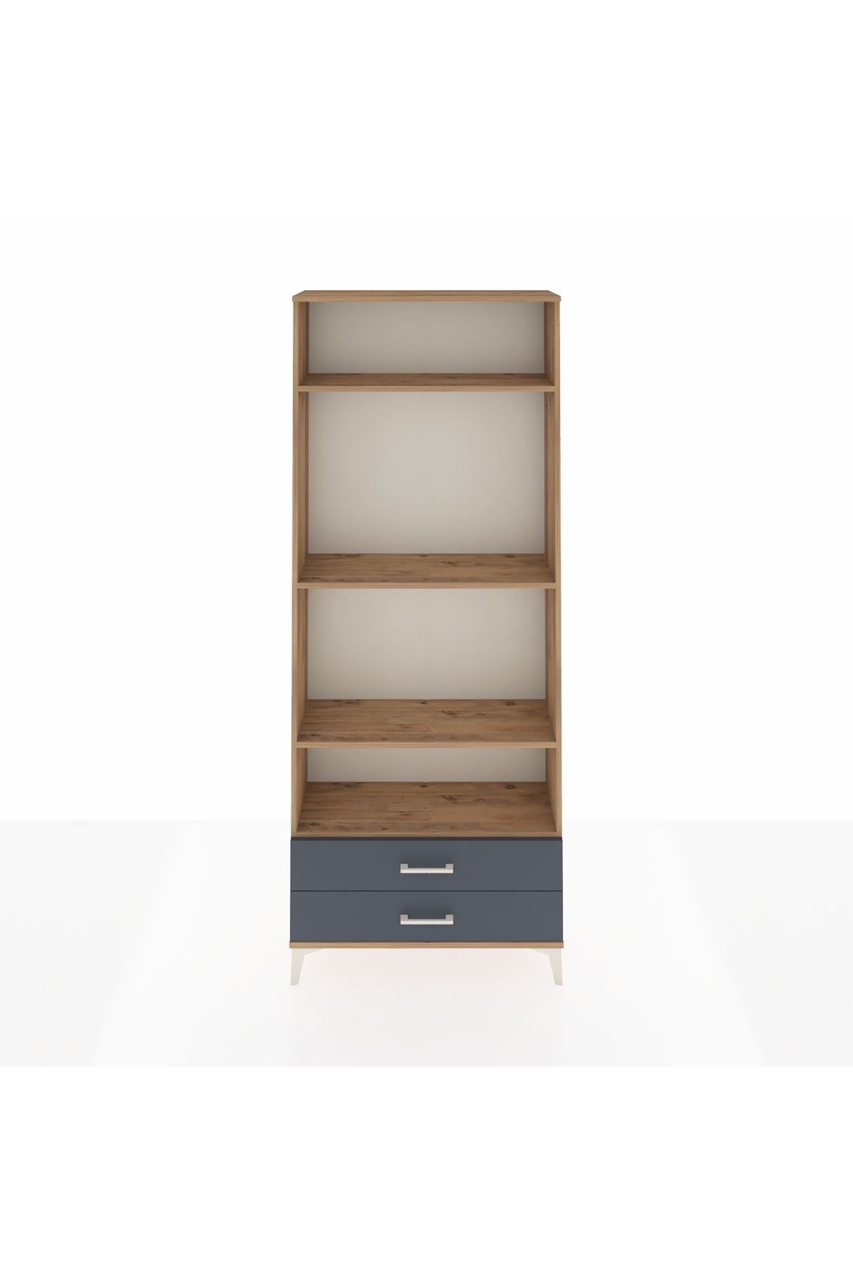 Arges Dolap 4 Raflı 2 Çekmeceli 88x30x221 Çam-Antrasit