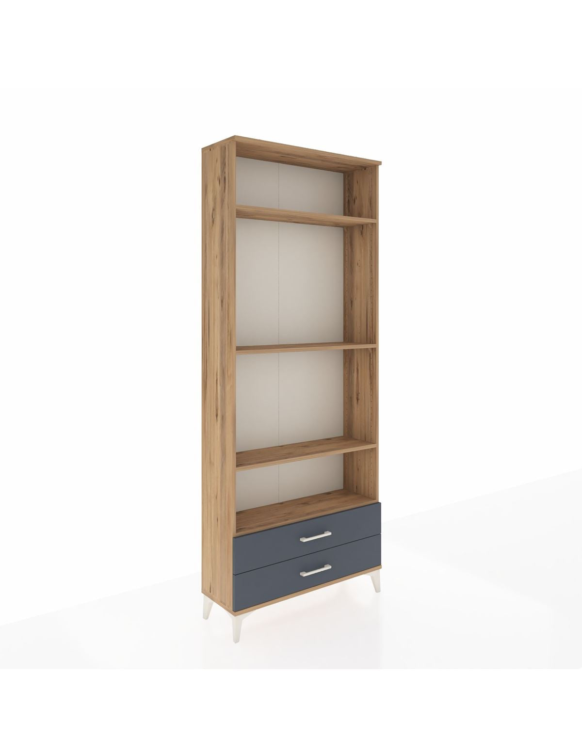 Arges Dolap 4 Raflı 2 Çekmeceli 88x30x221 Çam-Antrasit