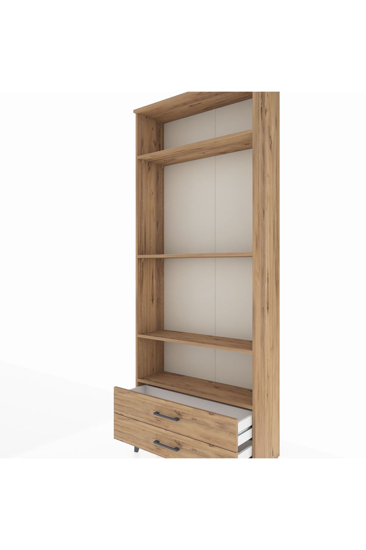 Arges Dolap 4 Raflı 2 Çekmeceli 88x30x221 Çam-Çam