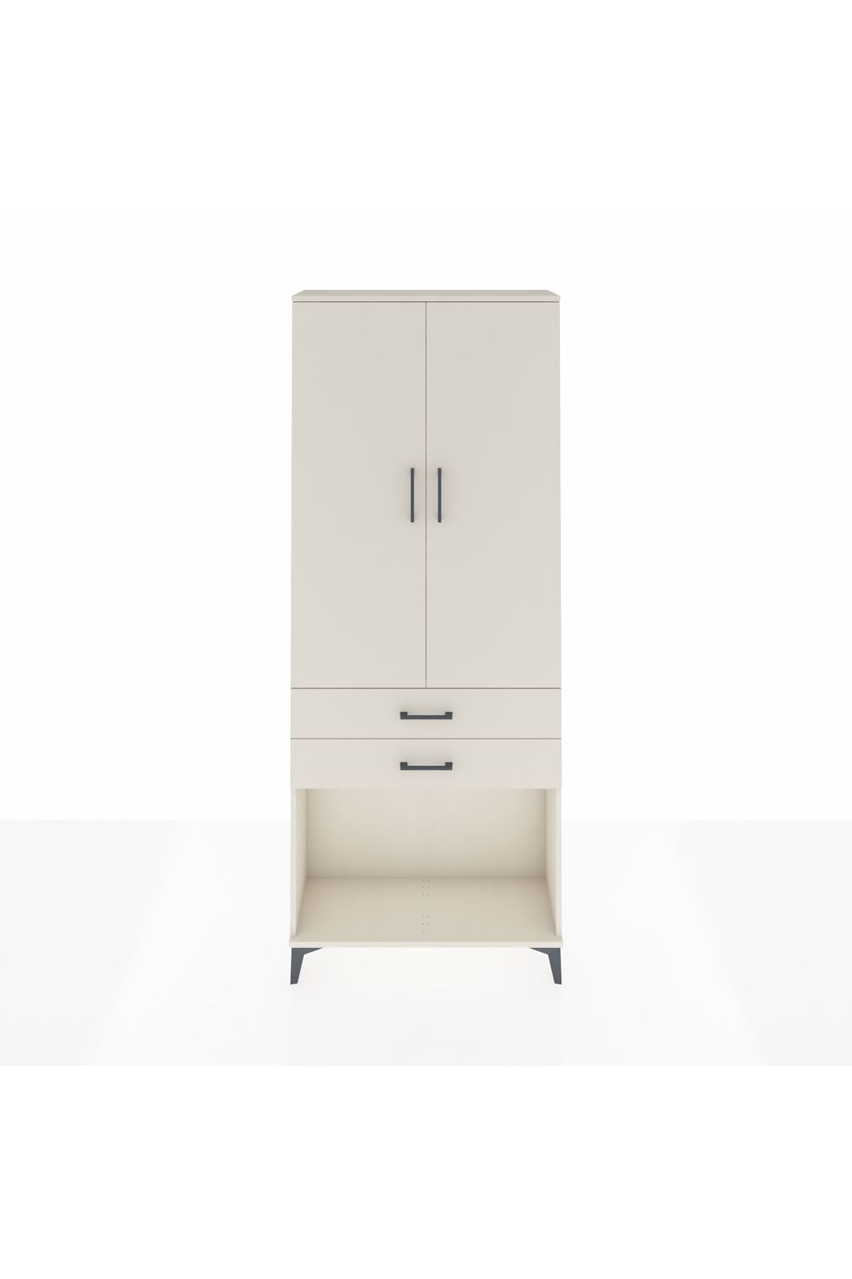 Arges Dolap 2 Raflı 2 Çekmeceli Tek Askılı 88x30x221 Aytaşı-Aytaşı