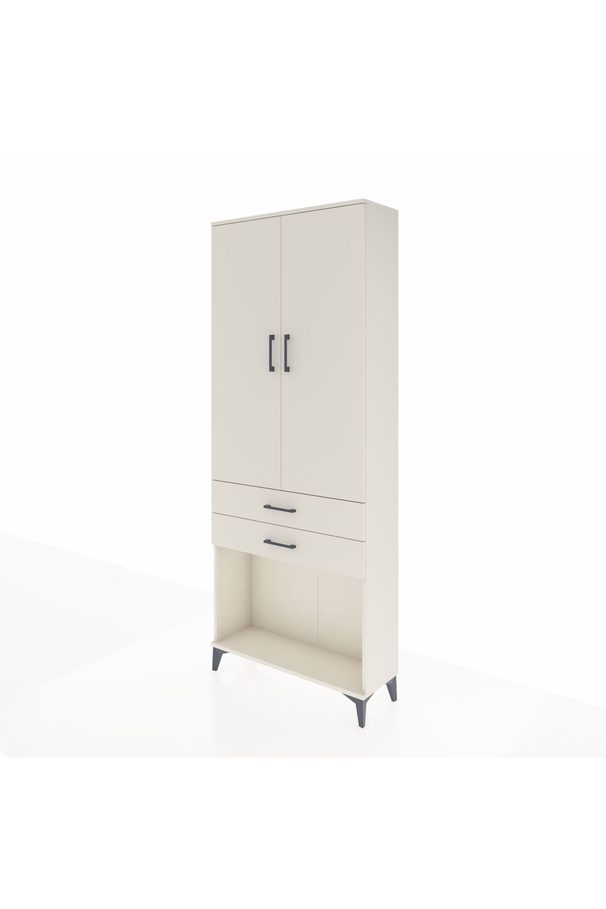 Arges Dolap 2 Raflı 2 Çekmeceli Tek Askılı 88x30x221 Aytaşı-Aytaşı