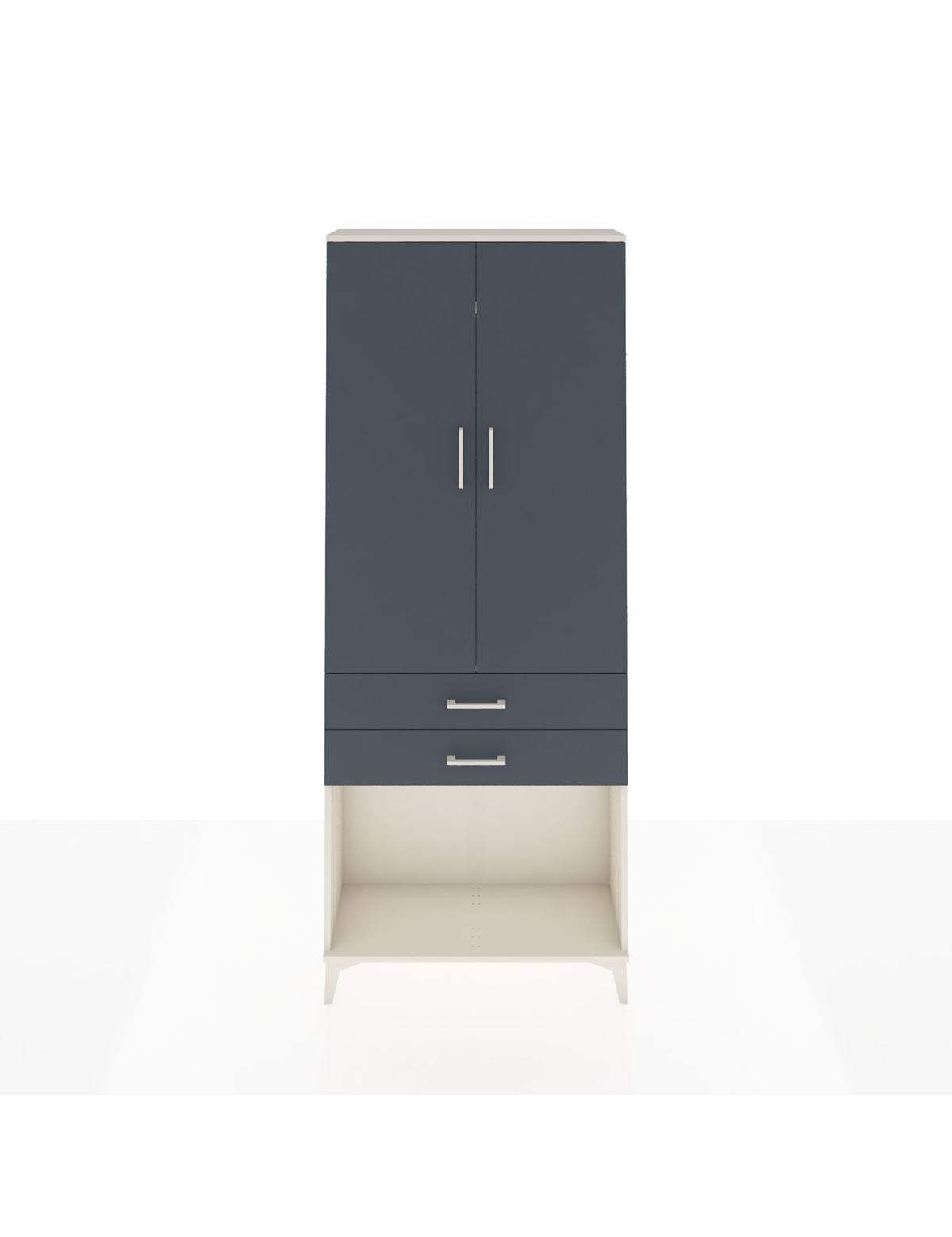 Arges Dolap 2 Raflı 2 Çekmeceli Tek Askılı 88x30x221 Aytaşı-Antrasit