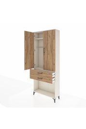 Arges Dolap 2 Raflı 2 Çekmeceli Tek Askılı 88x30x221 Aytaşı-Çam