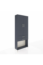 Arges Dolap 2 Raflı 2 Çekmeceli Tek Askılı 88x30x221 Antrasit-Antrasit