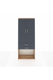 Arges Dolap 2 Raflı 2 Çekmeceli Tek Askılı 88x30x221 Çam-Antrasit