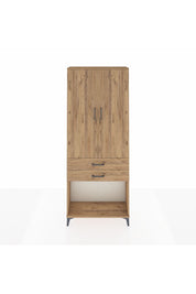 Arges Dolap 2 Raflı 2 Çekmeceli Tek Askılı 88x30x221 Çam-Çam