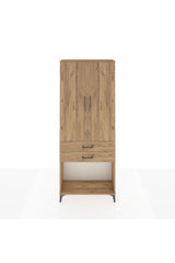 Arges Dolap 2 Raflı 2 Çekmeceli Tek Askılı 88x30x221
