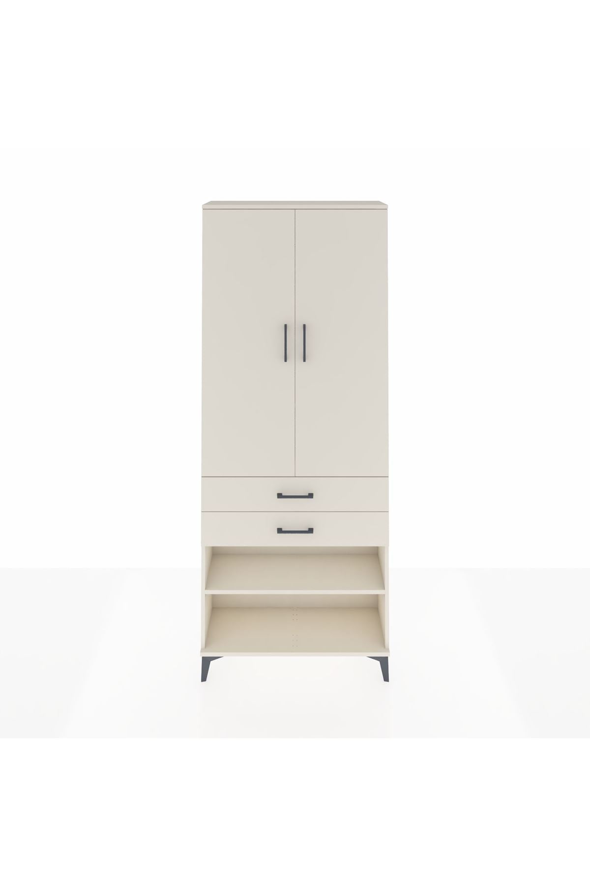 Arges Dolap 4 Raflı 2 Çekmeceli 2 Kapaklı 88x30x221 Aytaşı-Aytaşı