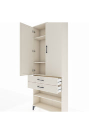 Arges Dolap 4 Raflı 2 Çekmeceli 2 Kapaklı 88x30x221 Aytaşı-Aytaşı